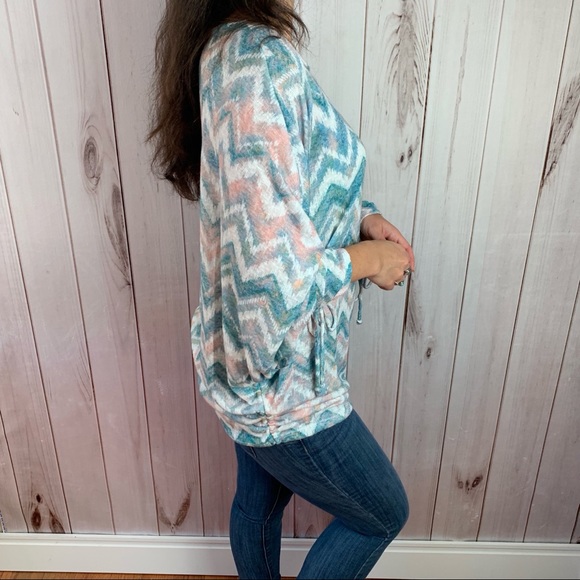 The Emerson Top- teal chevron top - Picture 7 of 9